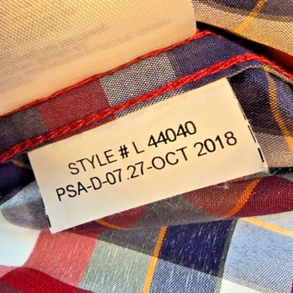 Marmot Men’s Plaid Shirt L Red/Blue Short Sleeve Button Up Outdoor Hiking Casual - Picture 14 of 14